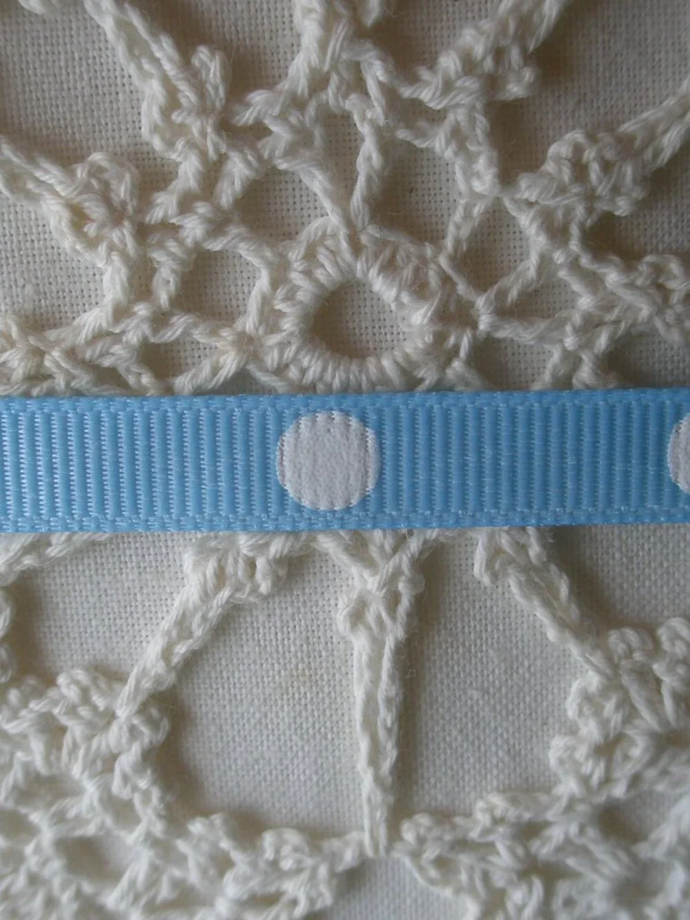 Blue Grosgrain Dot RIBBON ~ Maize ~ 100 yards~3/8
